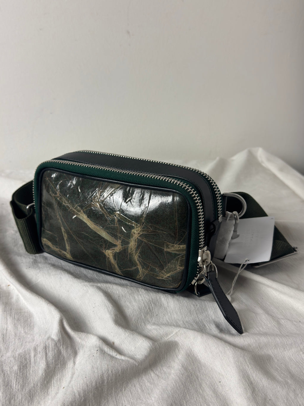 Four Stitches Laminated Crossbody Bag Green
