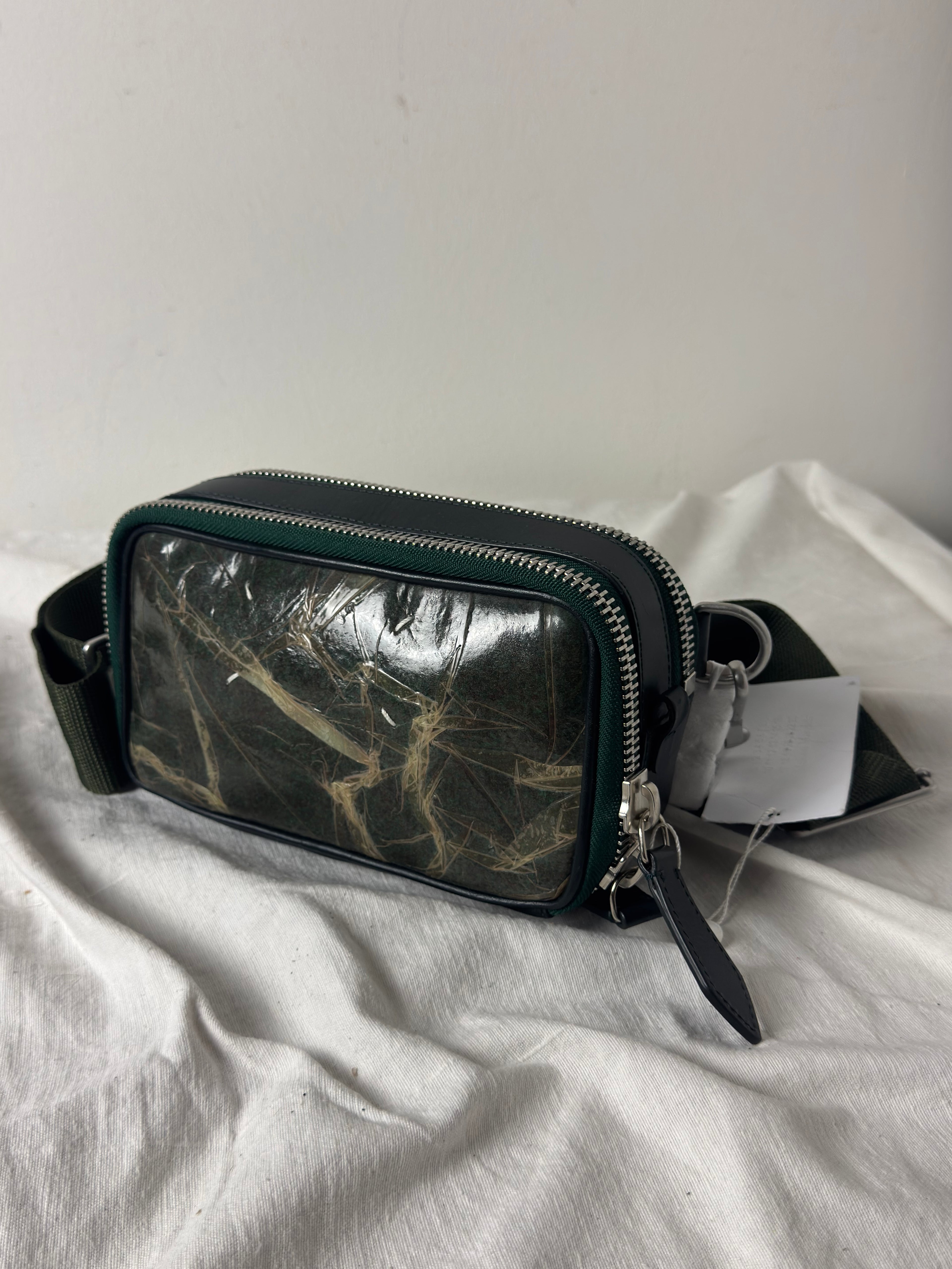 Four Stitches Laminated Crossbody Bag Green