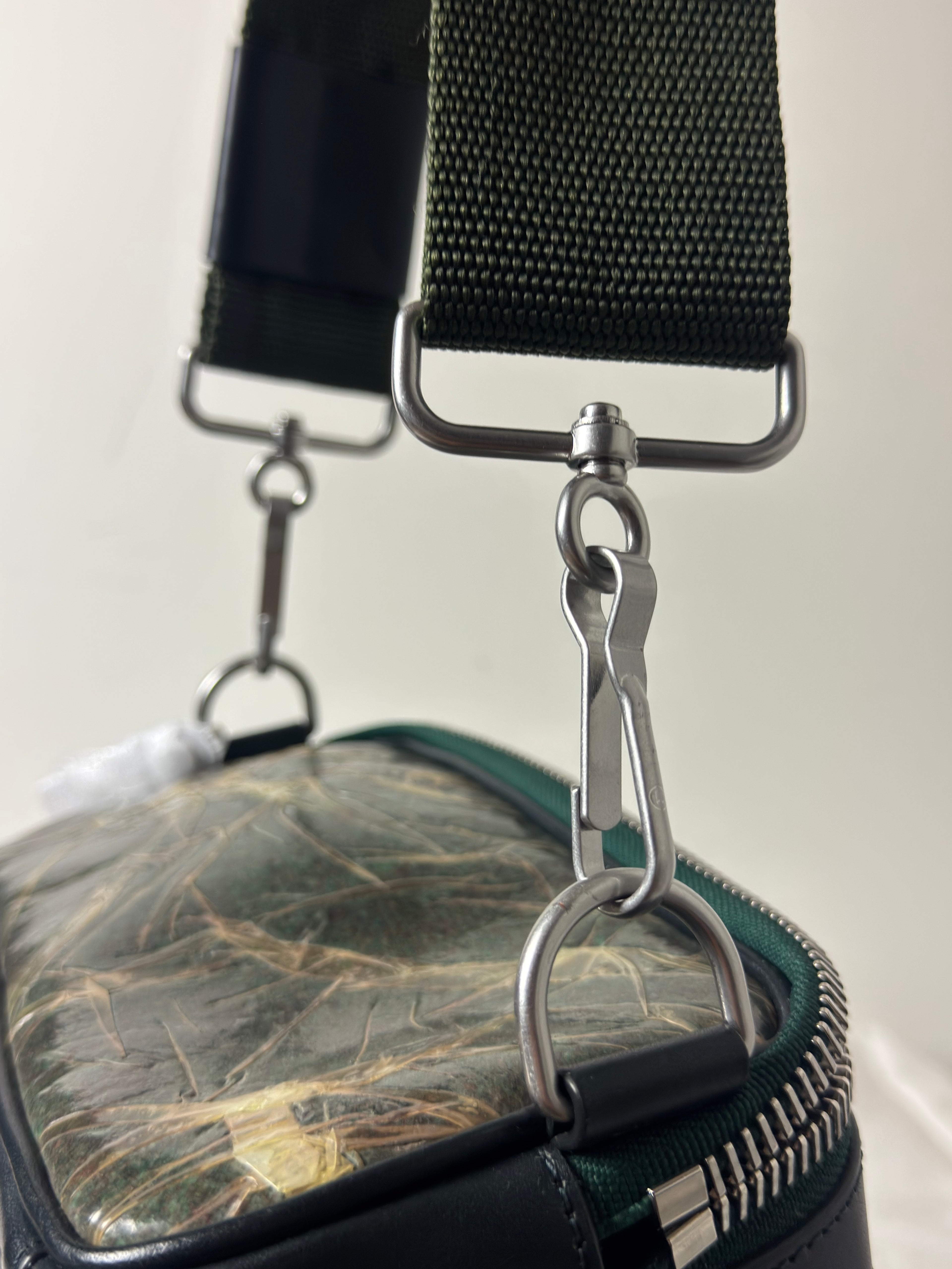 Four Stitches Laminated Crossbody Bag Green