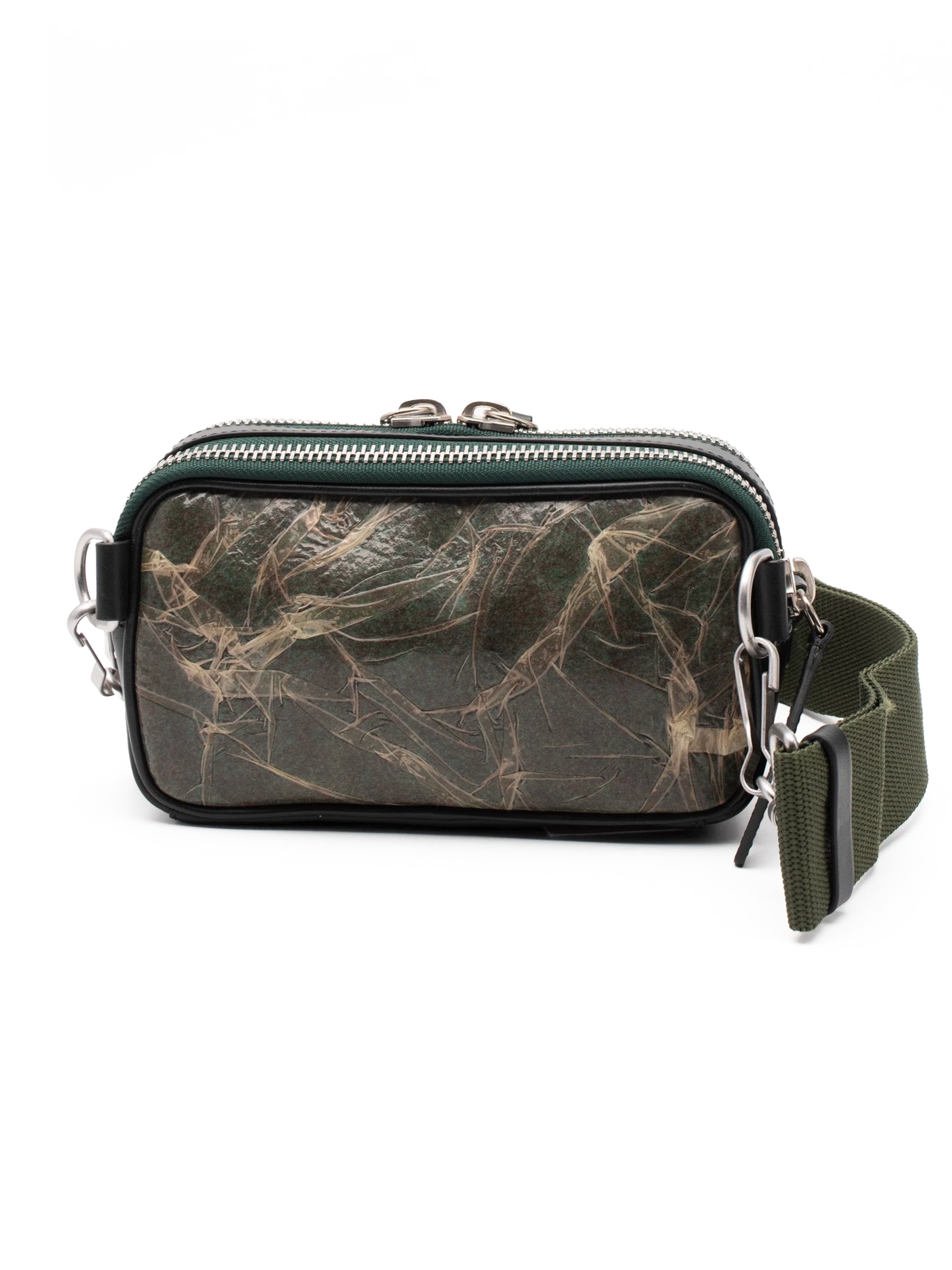 Four Stitches Laminated Crossbody Bag Green