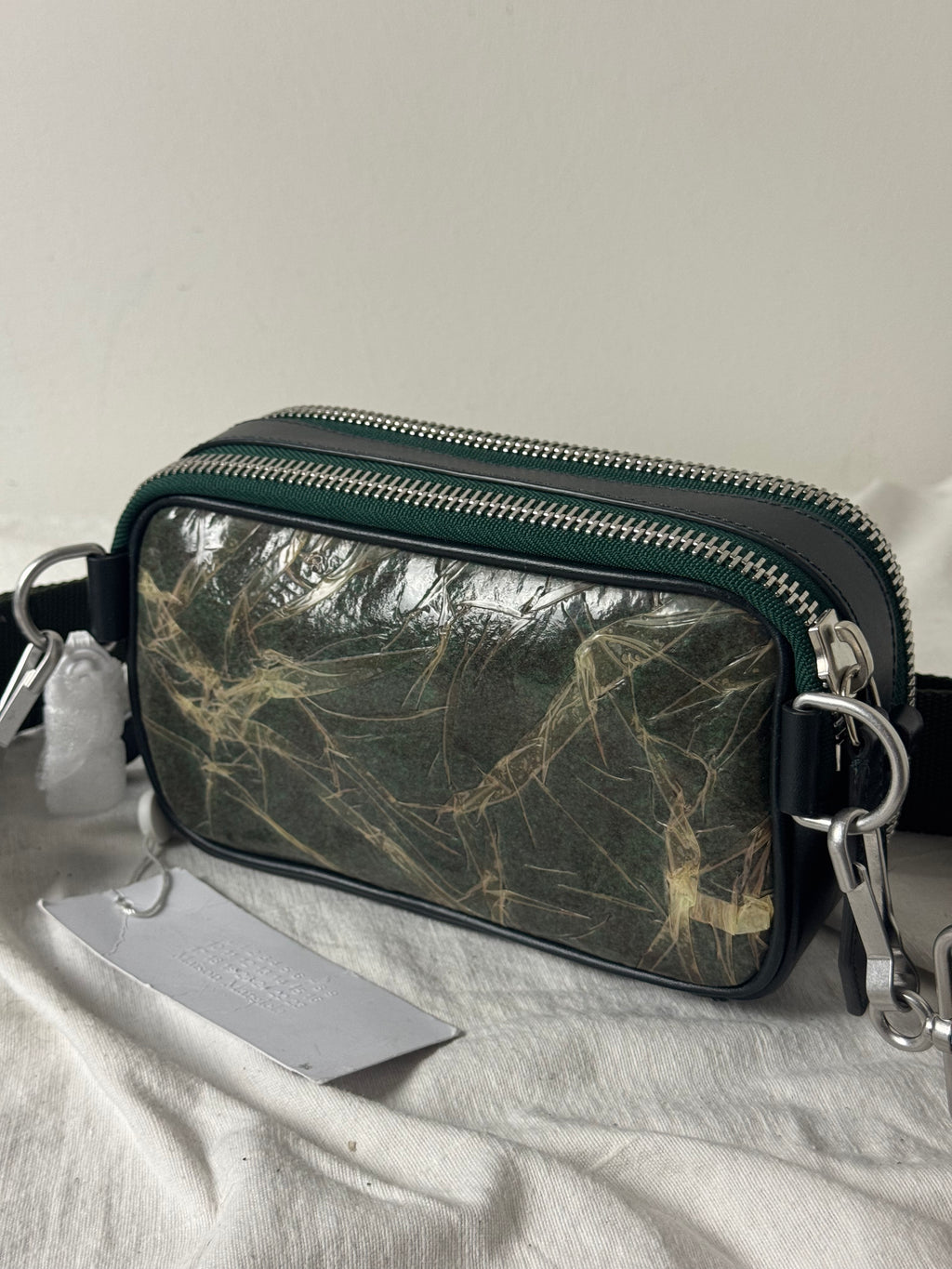 Four Stitches Laminated Crossbody Bag Green