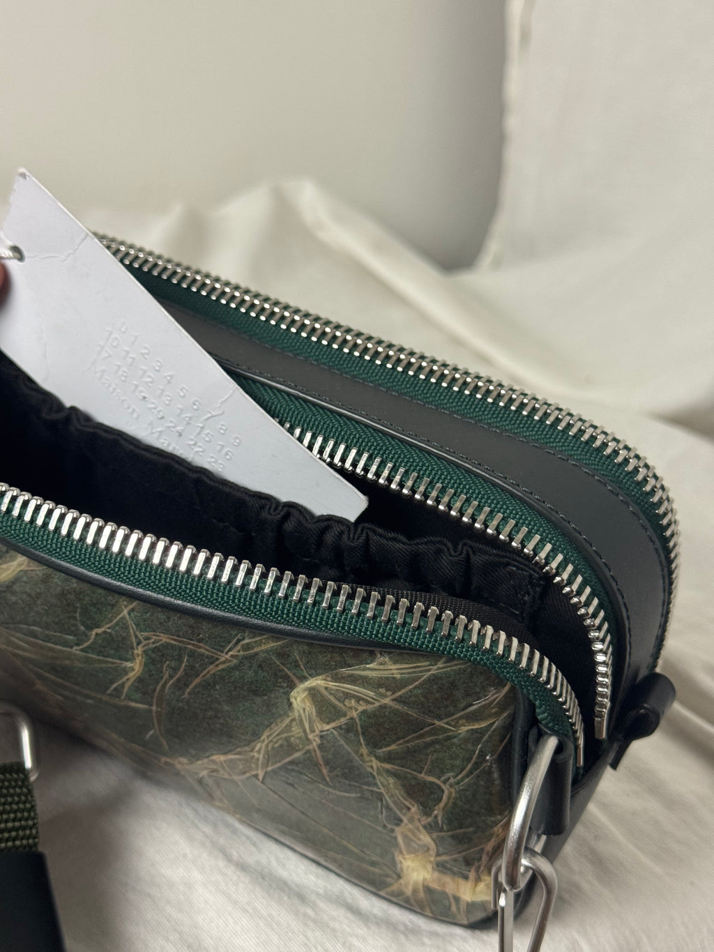 Four Stitches Laminated Crossbody Bag Green