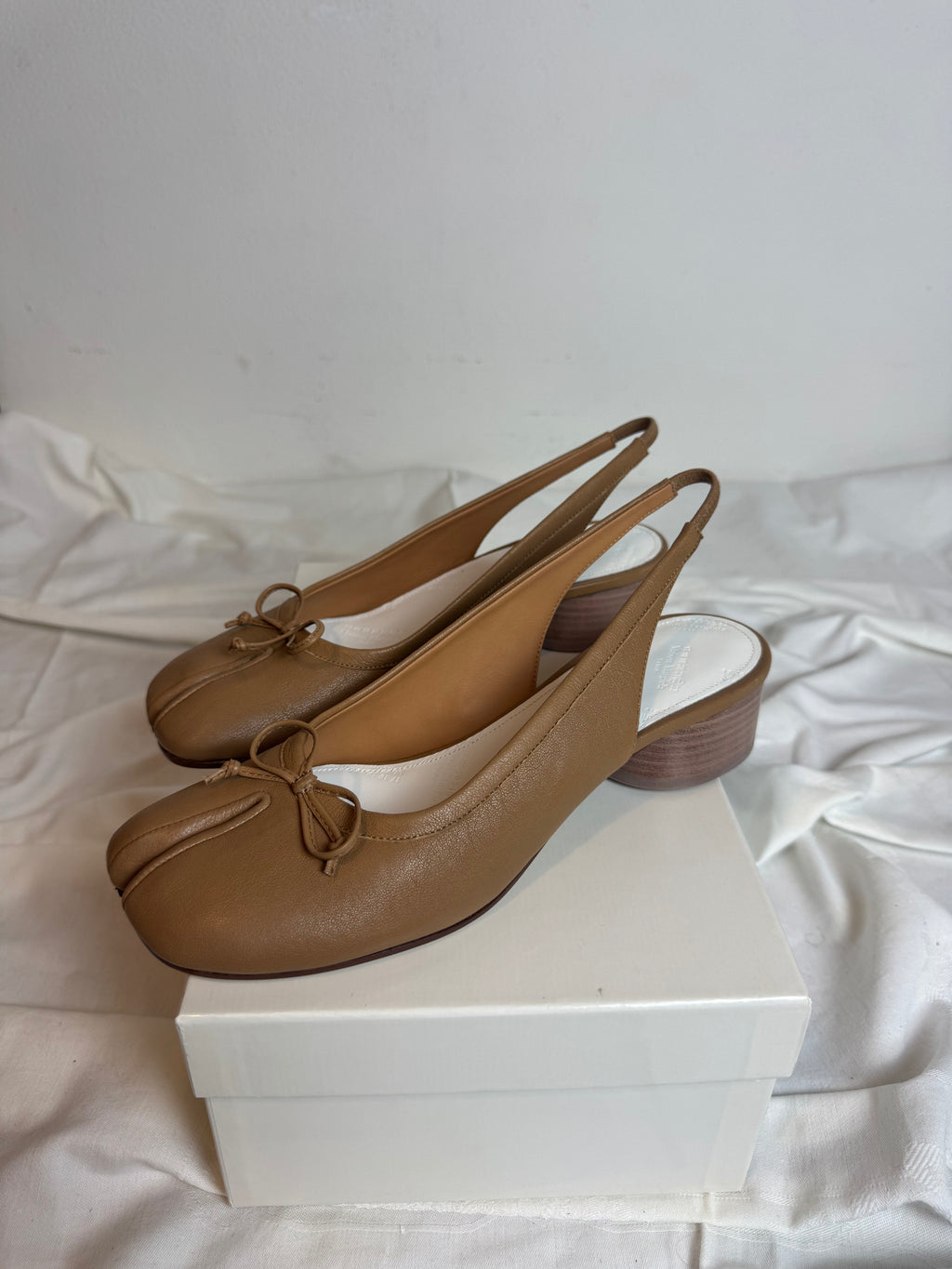 Tabi Slingback Ballet Pumps Brown