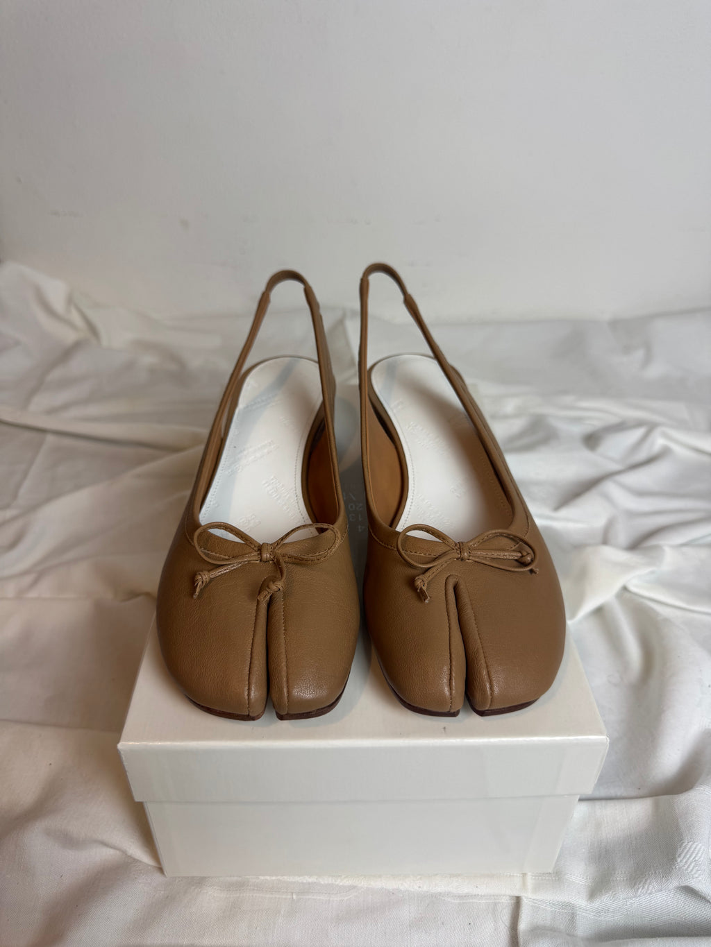 Tabi Slingback Ballet Pumps Brown