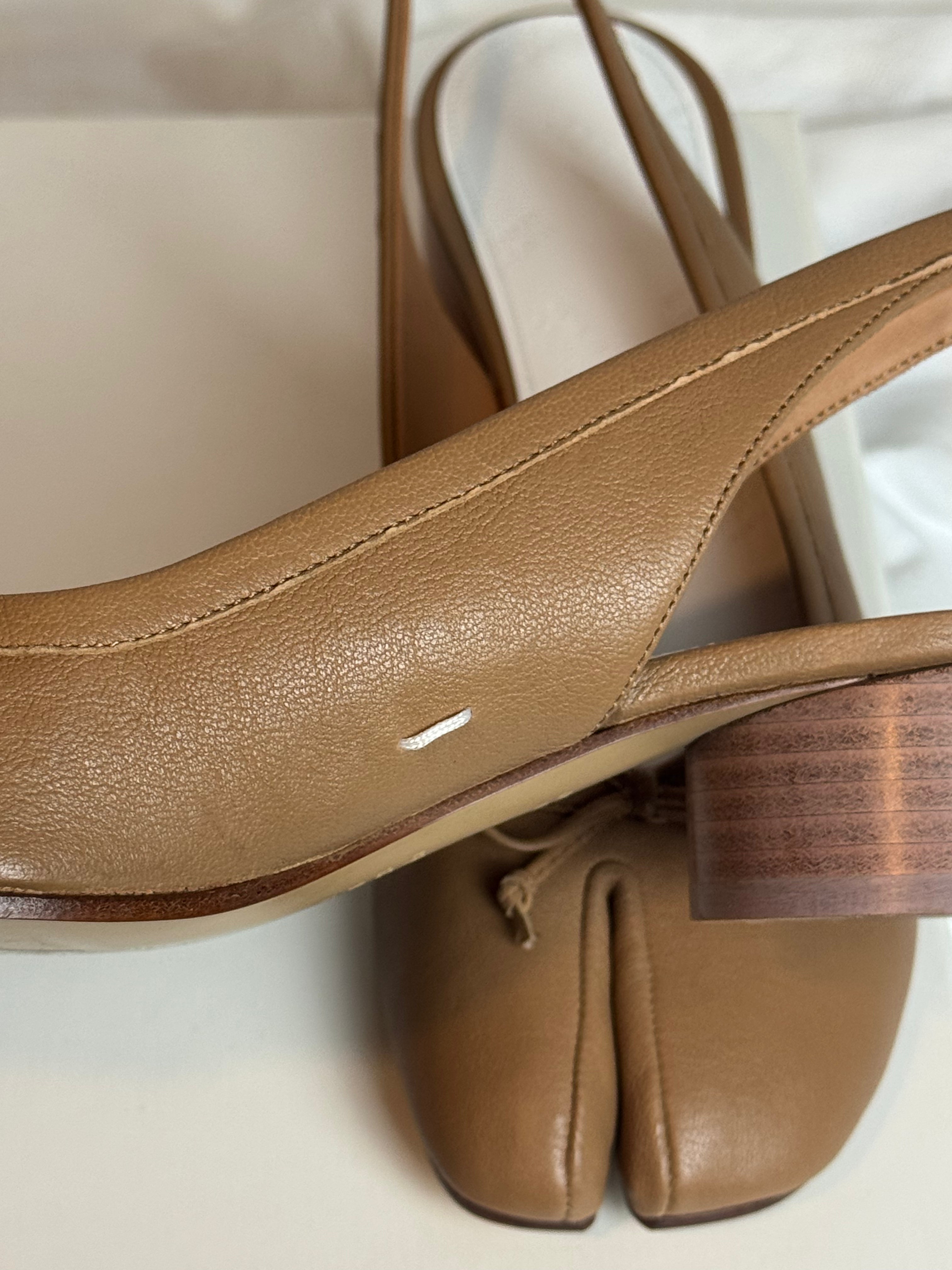 Tabi Slingback Ballet Pumps Brown