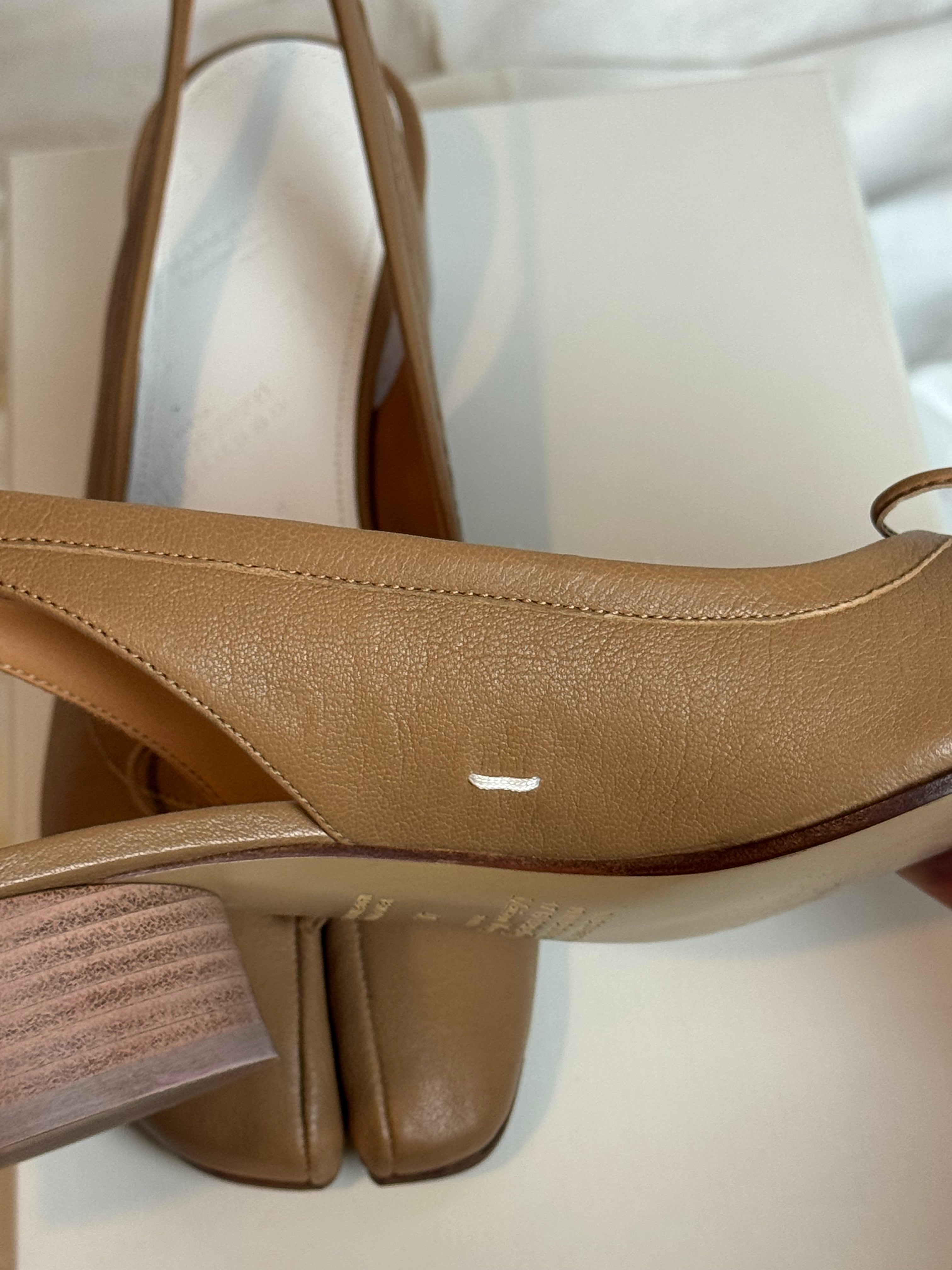 Tabi Slingback Ballet Pumps Brown