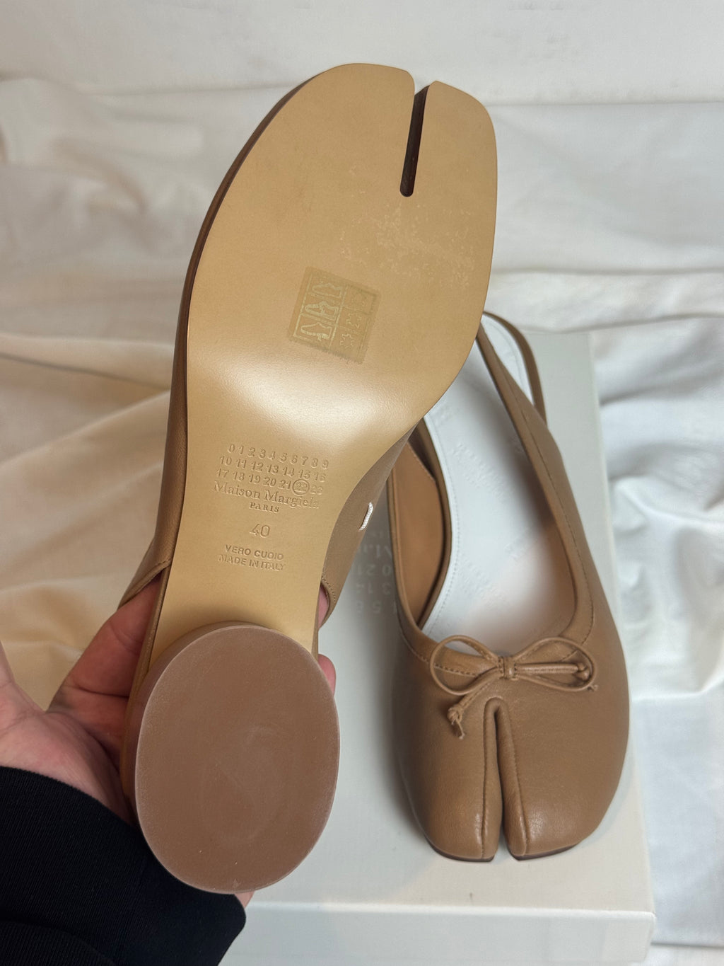 Tabi Slingback Ballet Pumps Brown