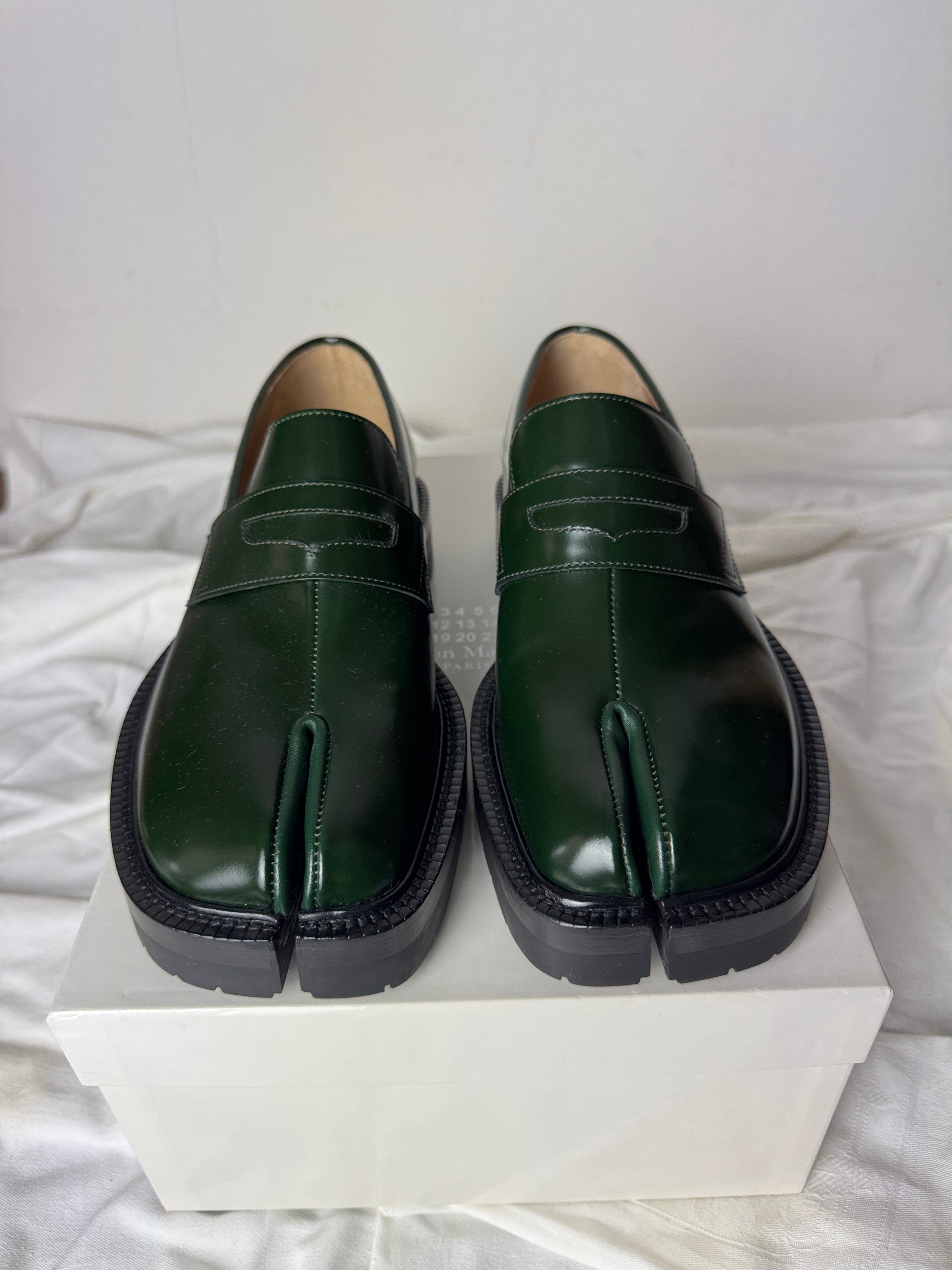 Tabi Platform Loafers Green / Black