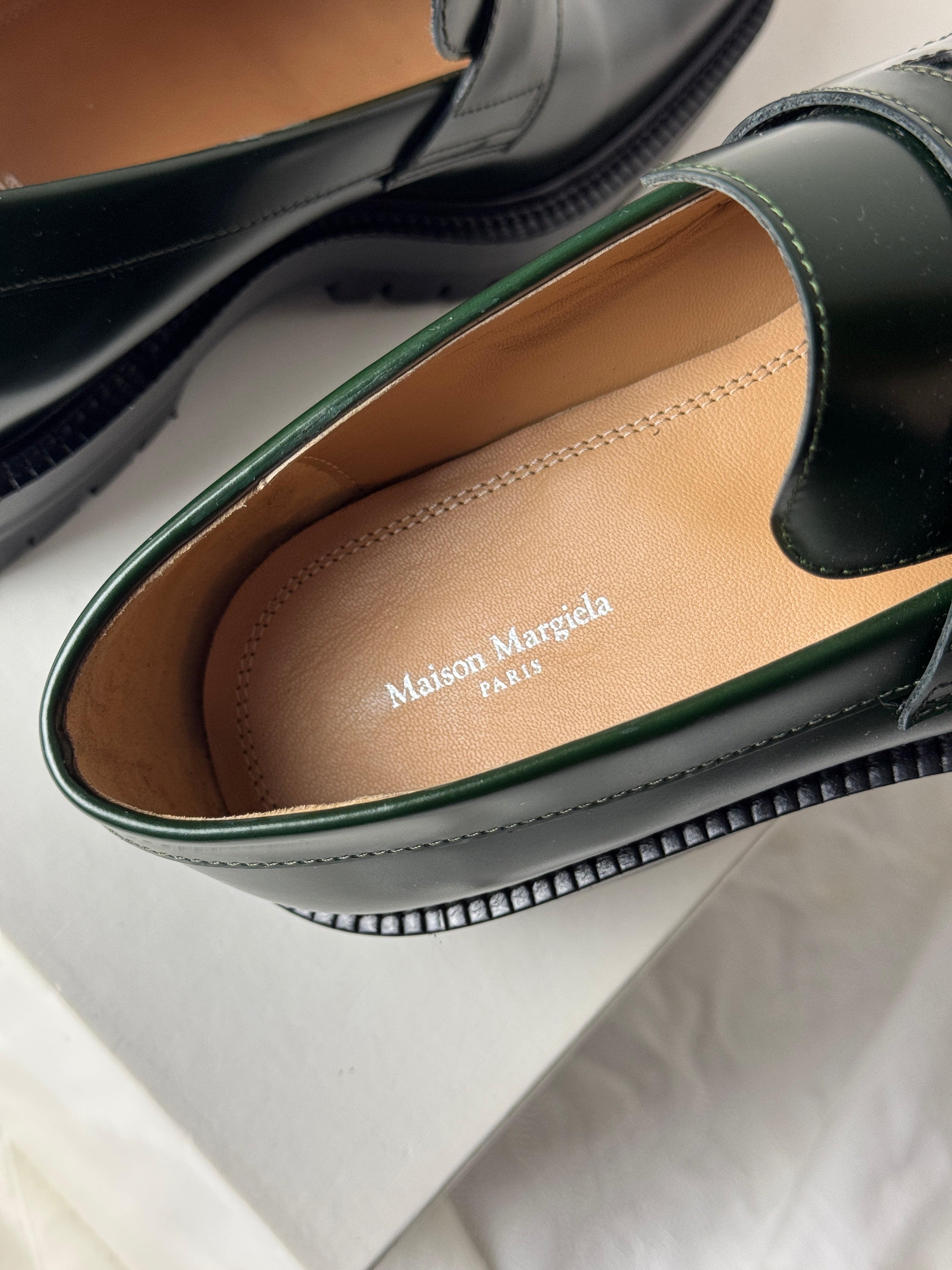 Tabi Platform Loafers Green / Black