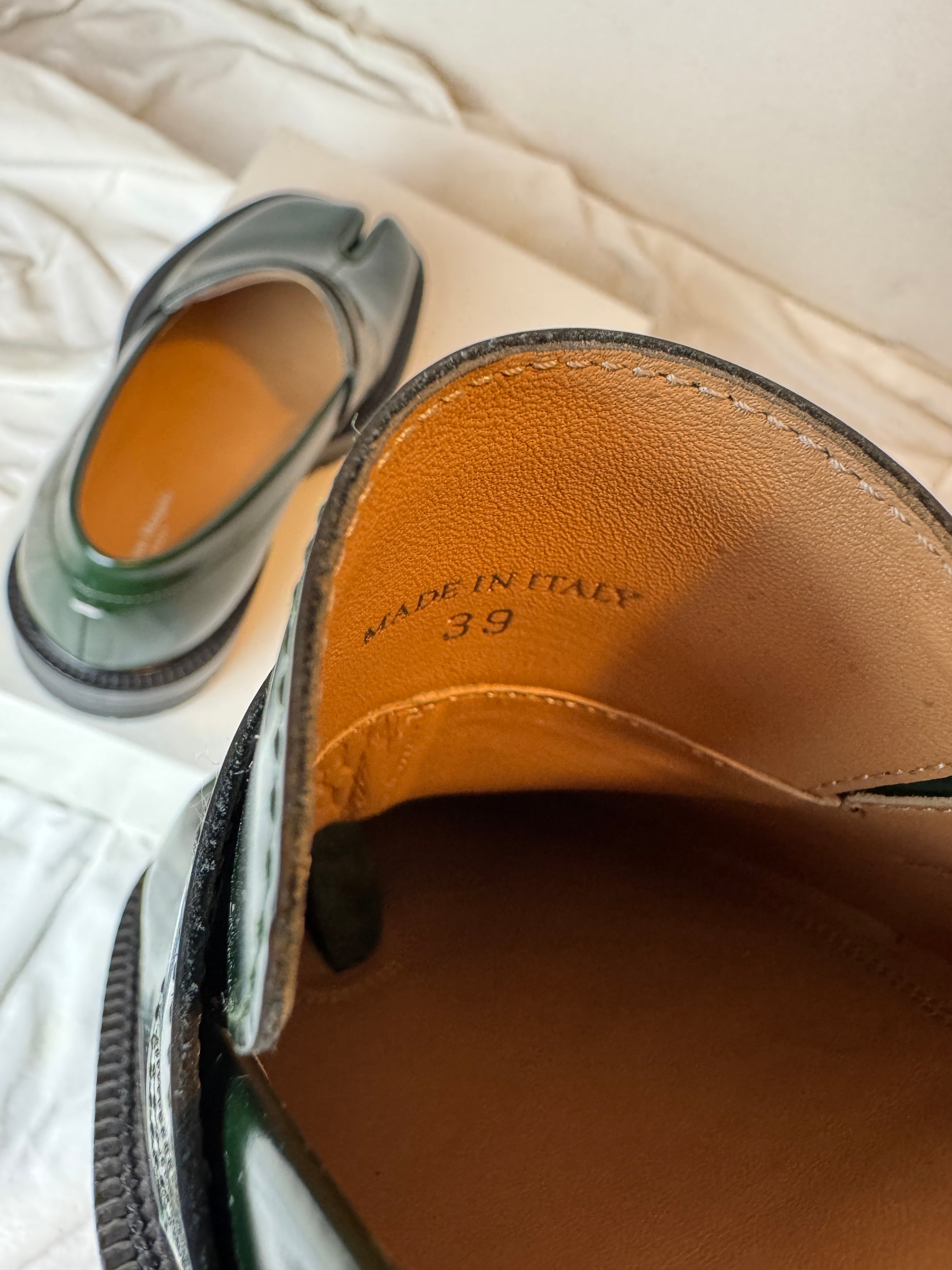 Tabi Platform Loafers Green / Black