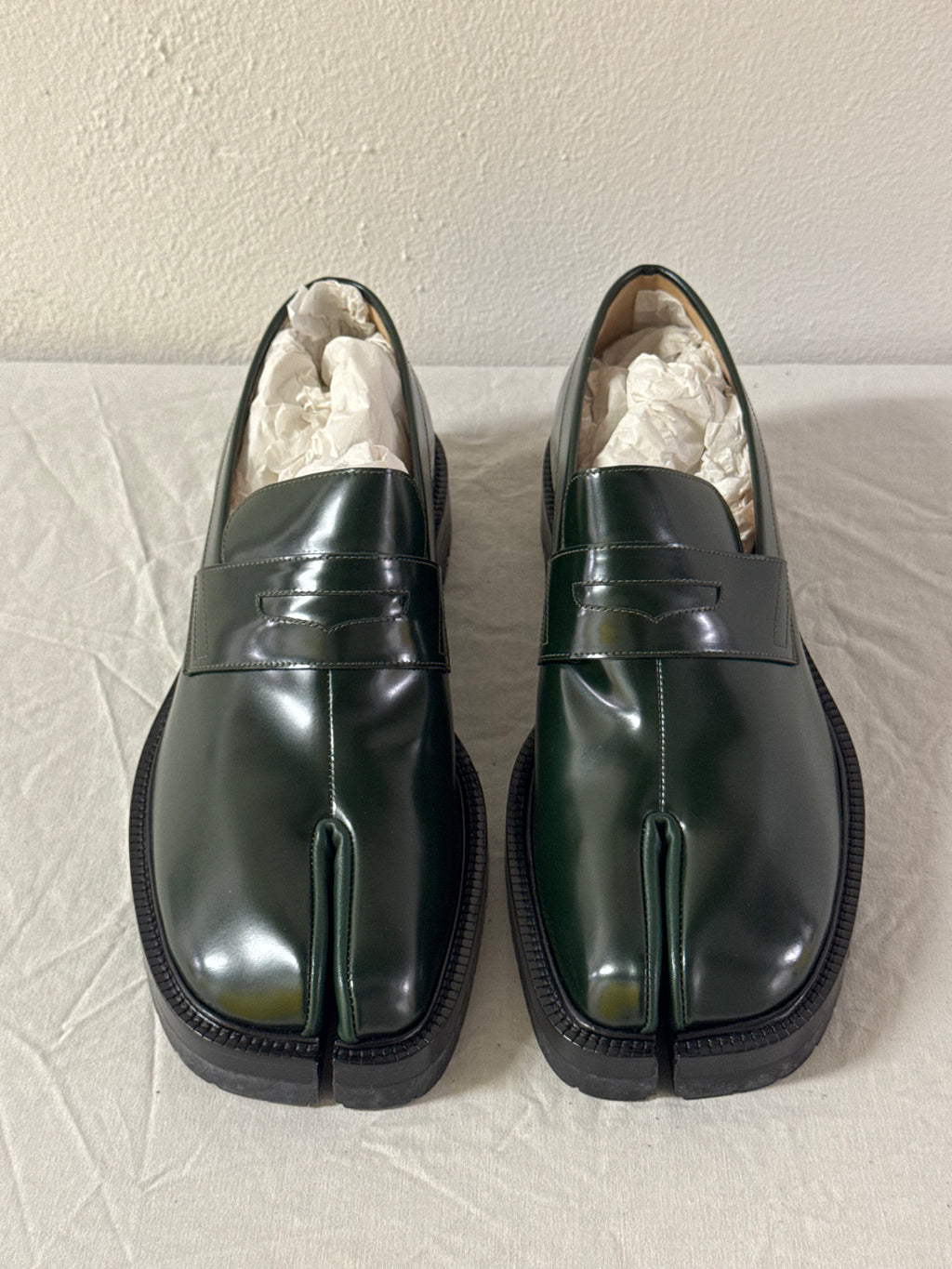 Tabi Platform Loafers Green / Black