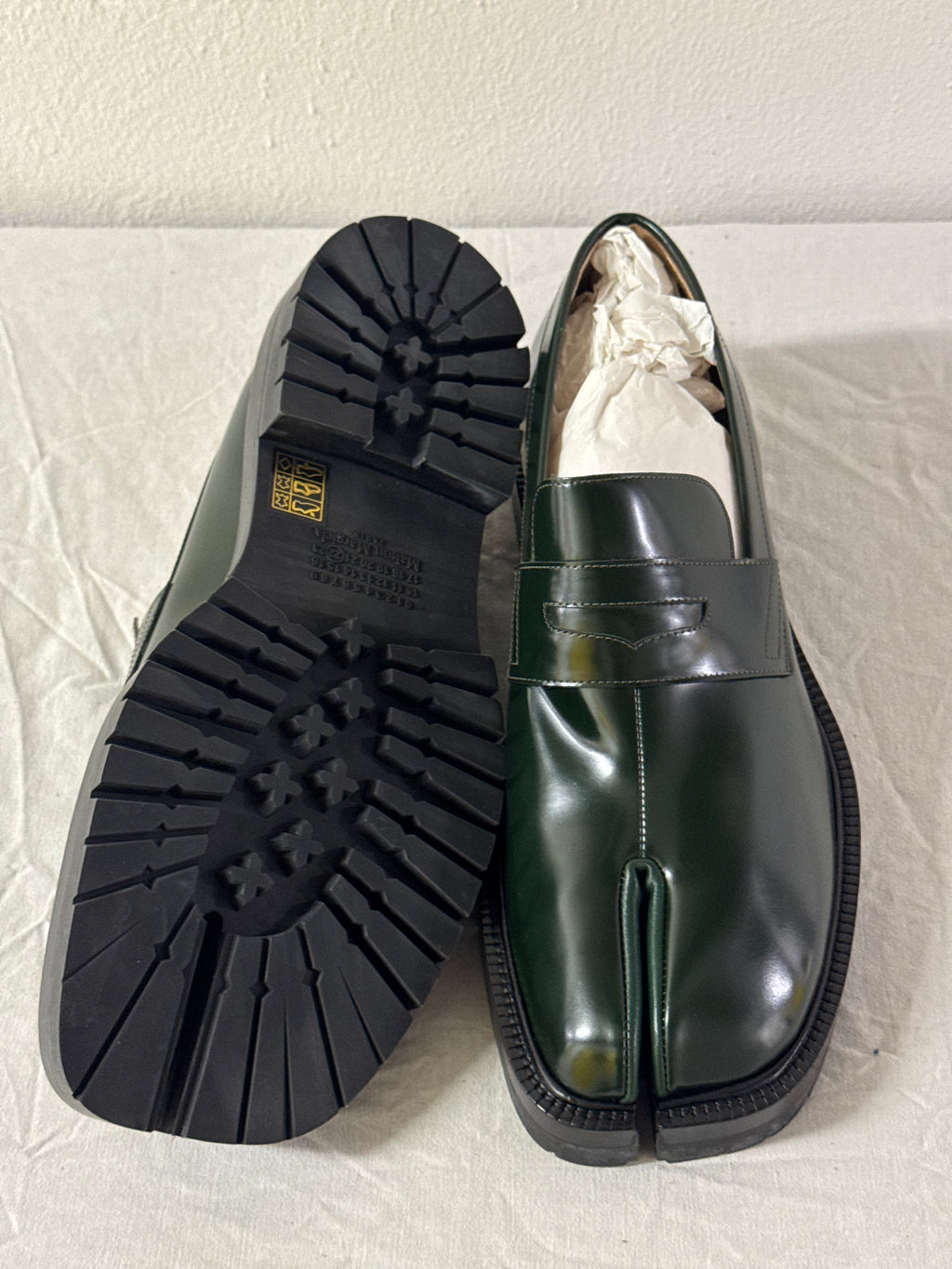 Tabi Platform Loafers Green / Black