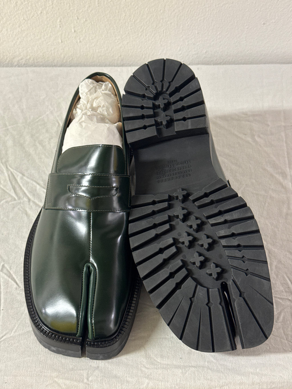 Tabi Platform Loafers Green / Black