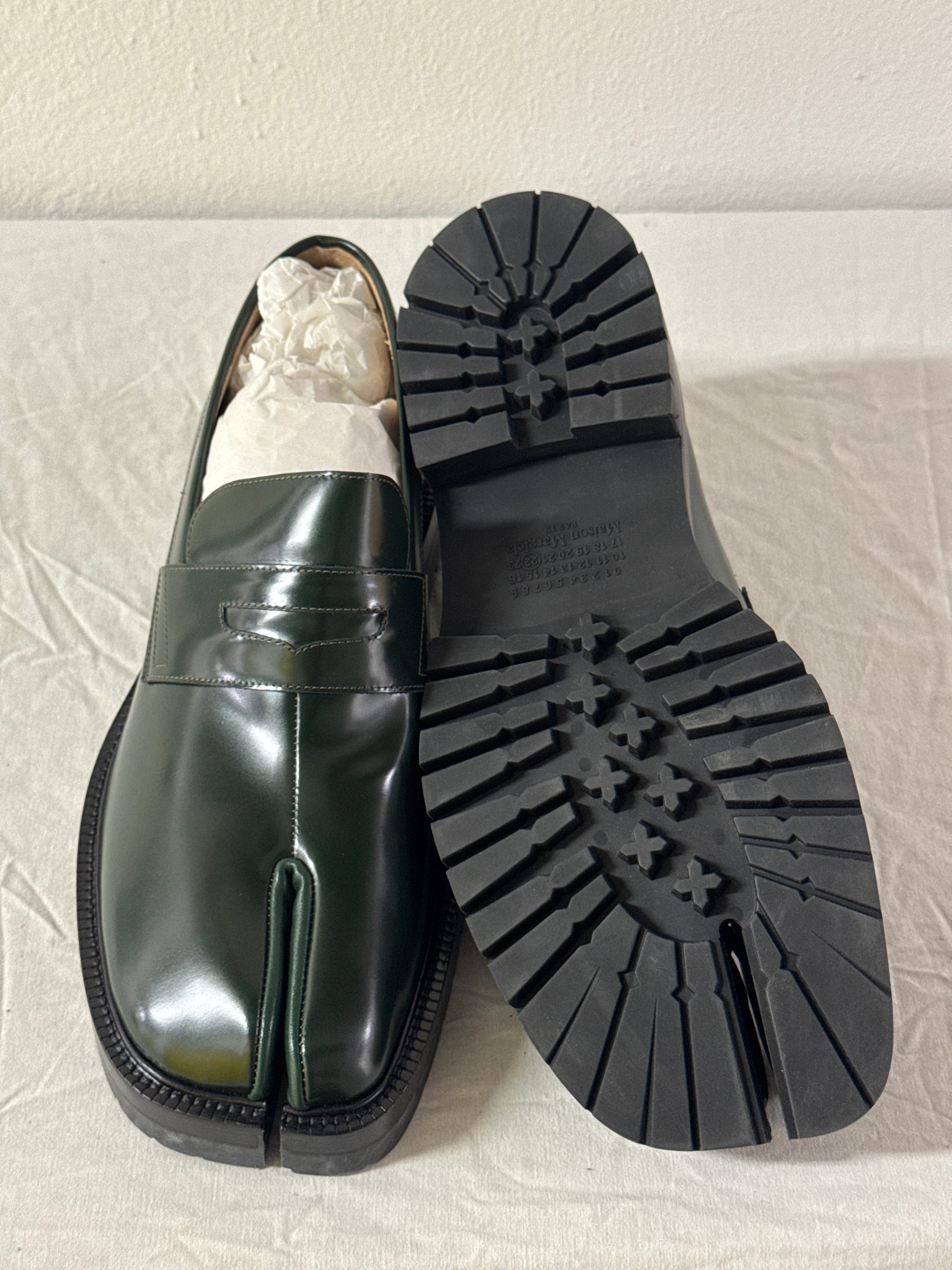 Tabi Platform Loafers Green / Black