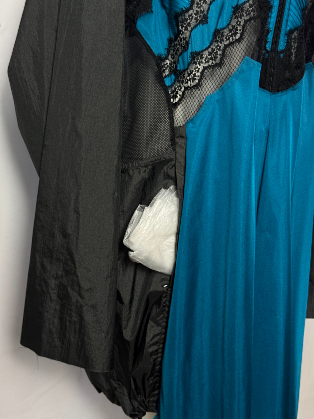 FW2018 Runway Lingerie Tech Overcoat Black / Blue