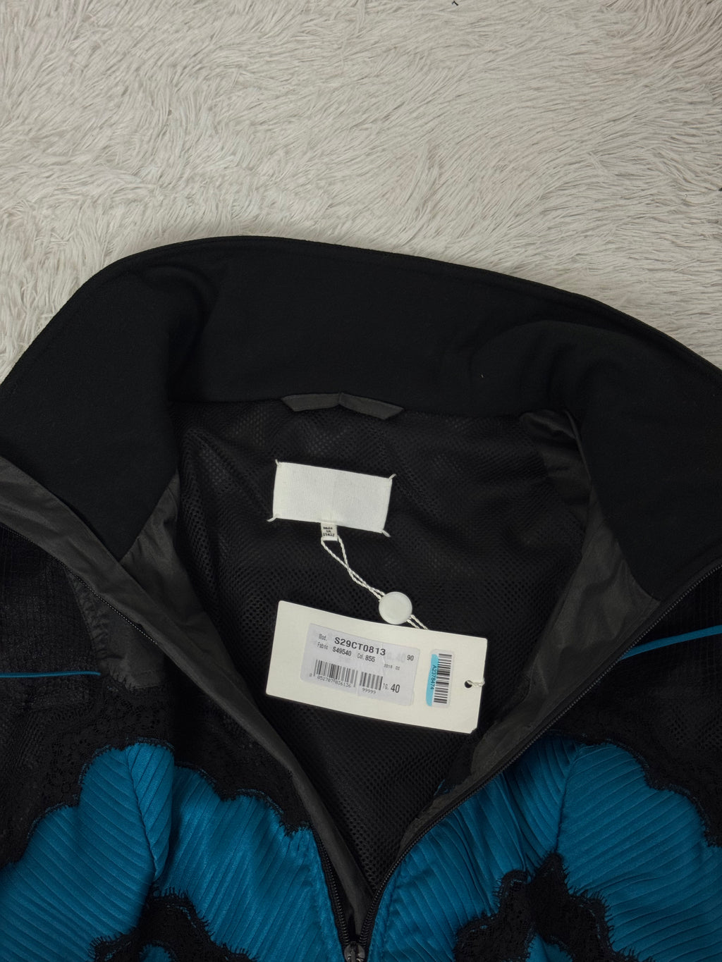 FW2018 Runway Lingerie Tech Overcoat Black / Blue