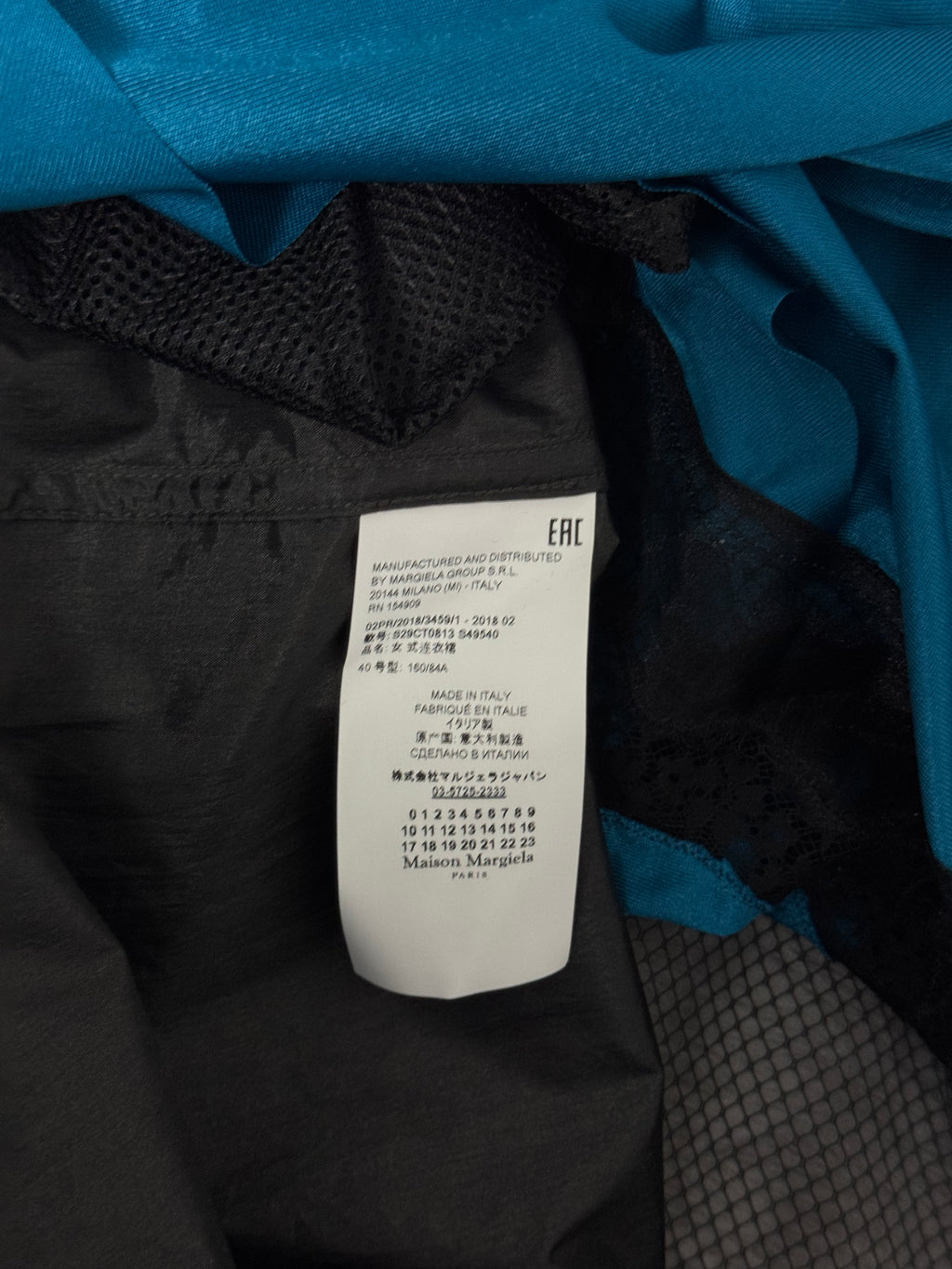 FW2018 Runway Lingerie Tech Overcoat Black / Blue