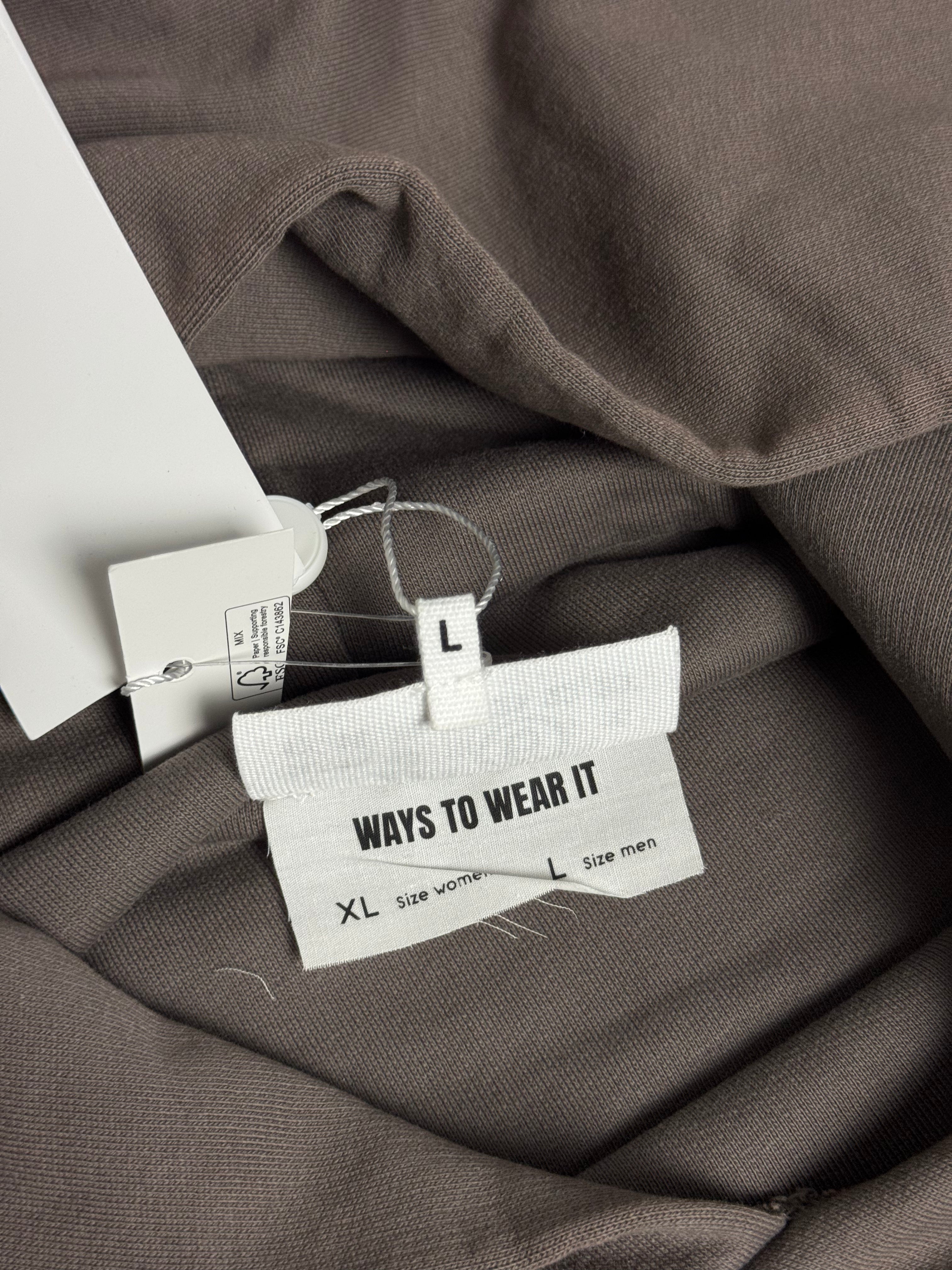 MM6 Panelled Asymetric Hoodie Black / Brown