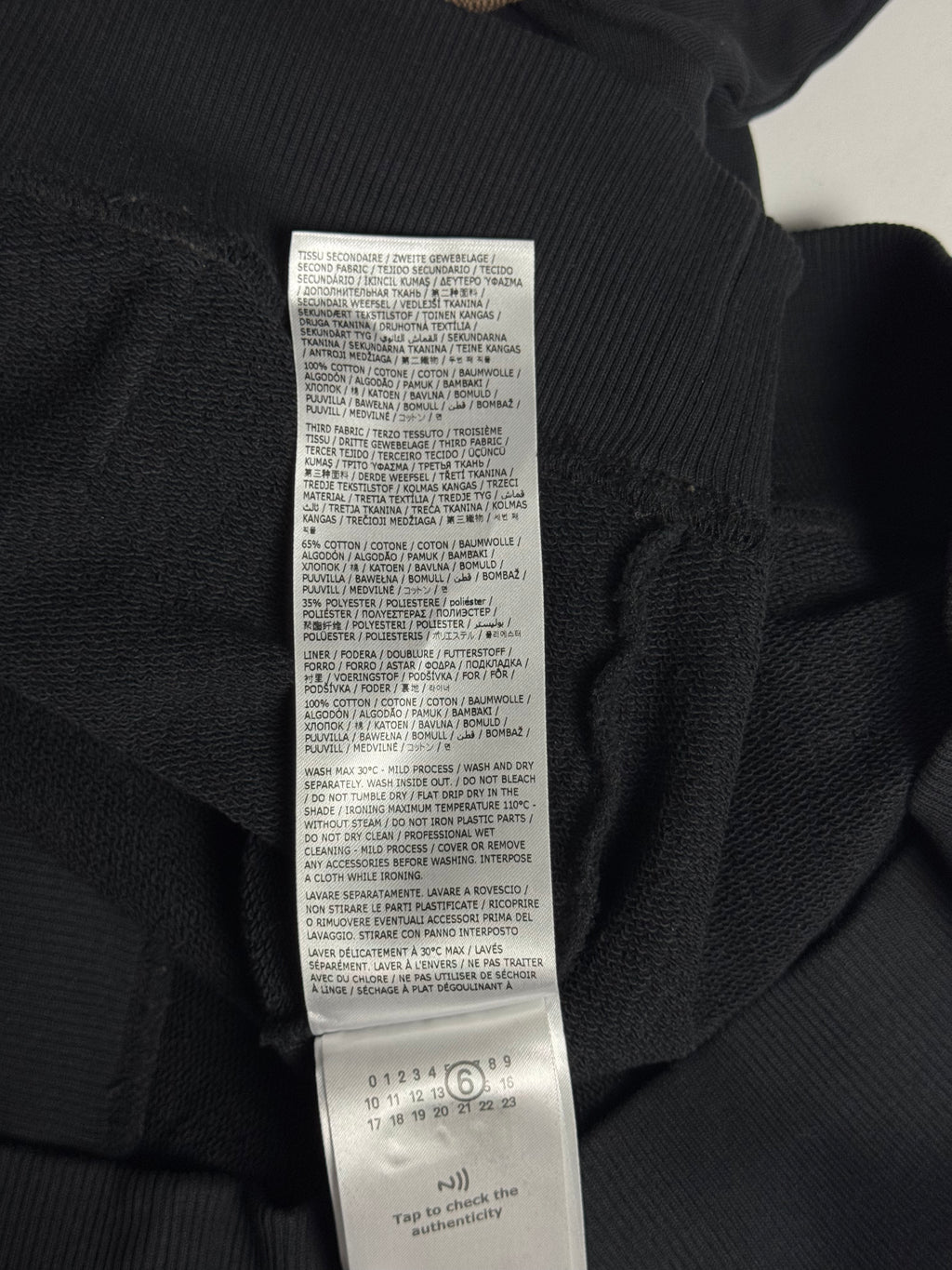MM6 Panelled Asymetric Hoodie Black / Brown