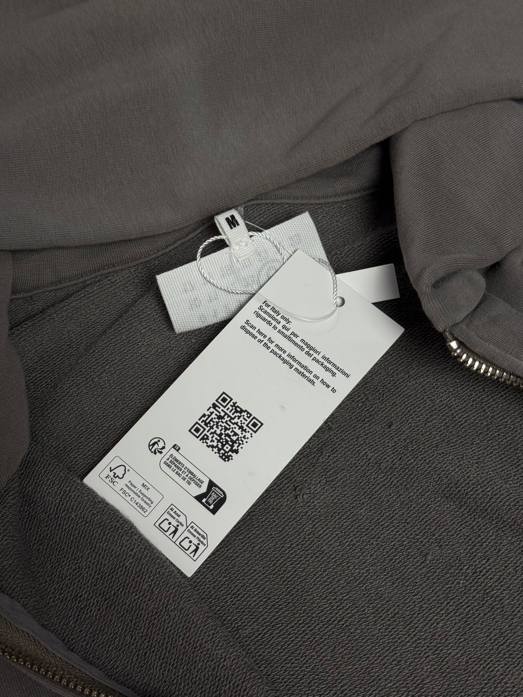 MM6 Cropped Boxy Fit Painted Hoodie Grey