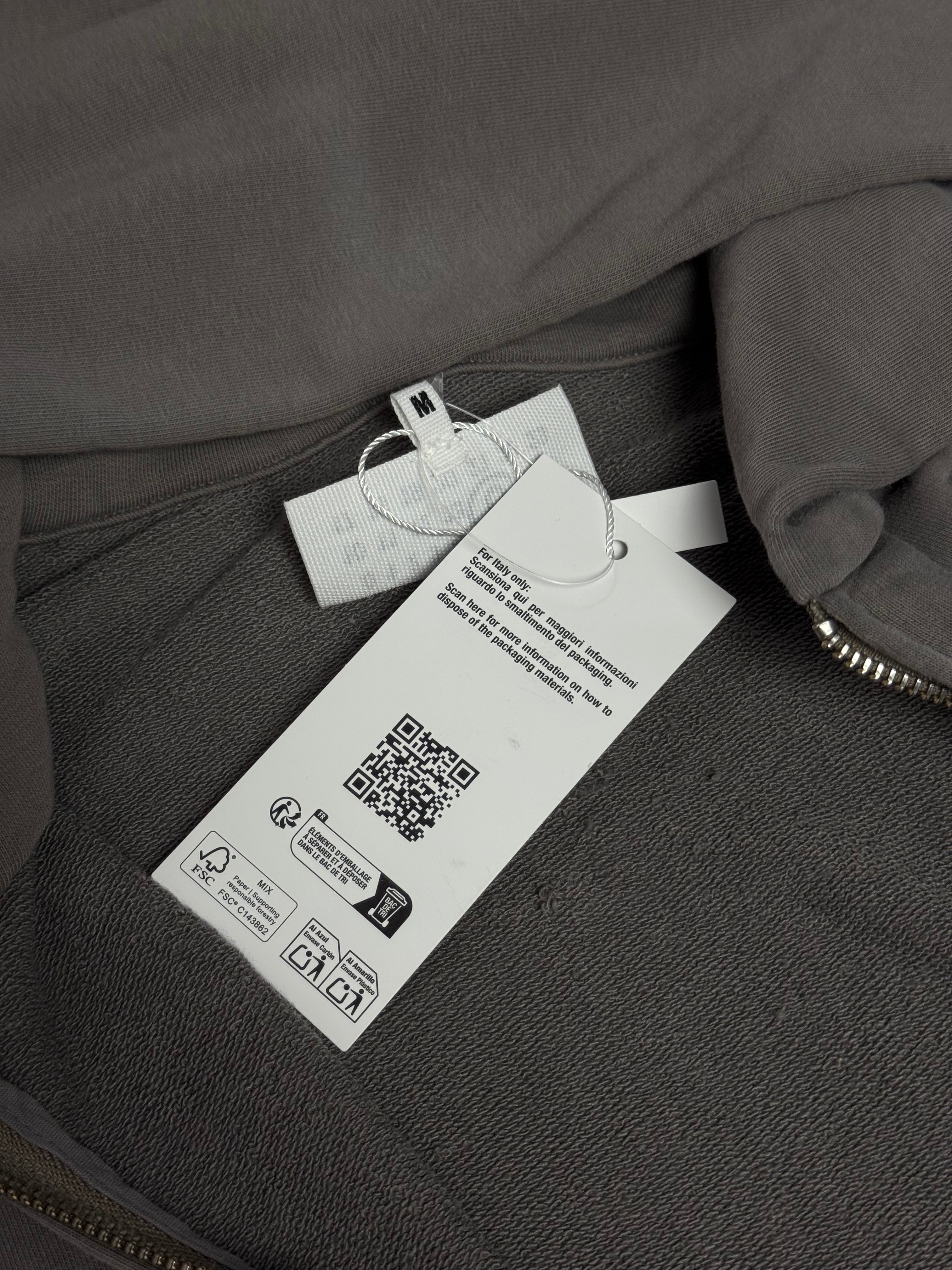 MM6 Cropped Boxy Fit Painted Hoodie Grey