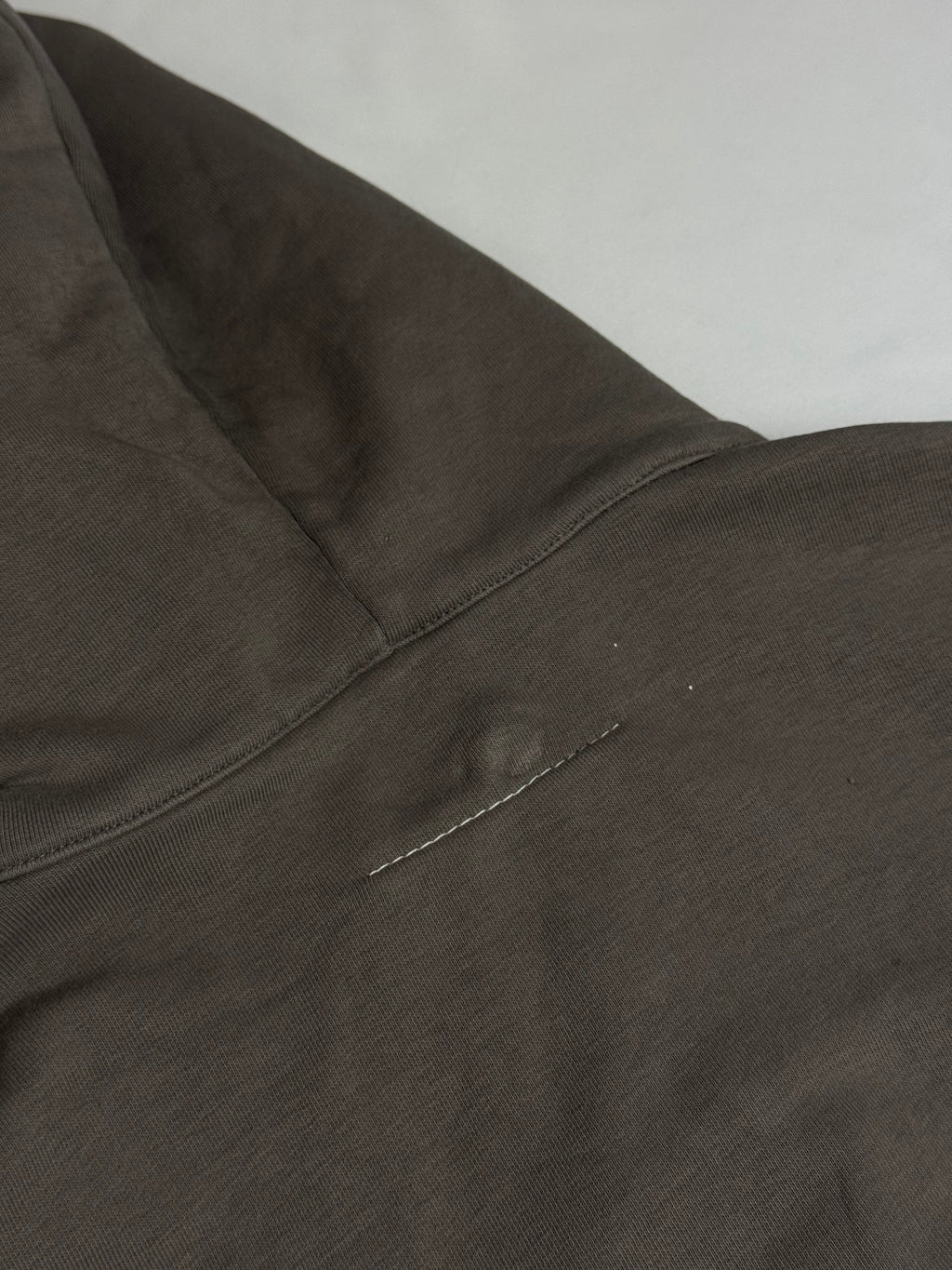 MM6 Cropped Boxy Fit Painted Hoodie Grey
