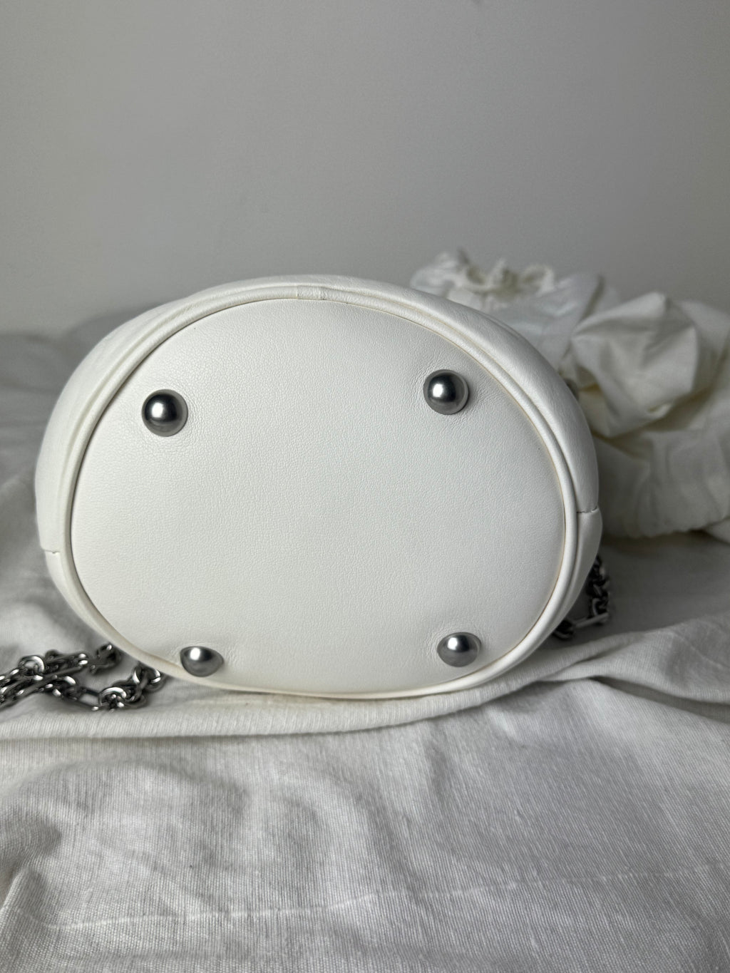 Glam Slam Mini Bucket Crossbody Bag White