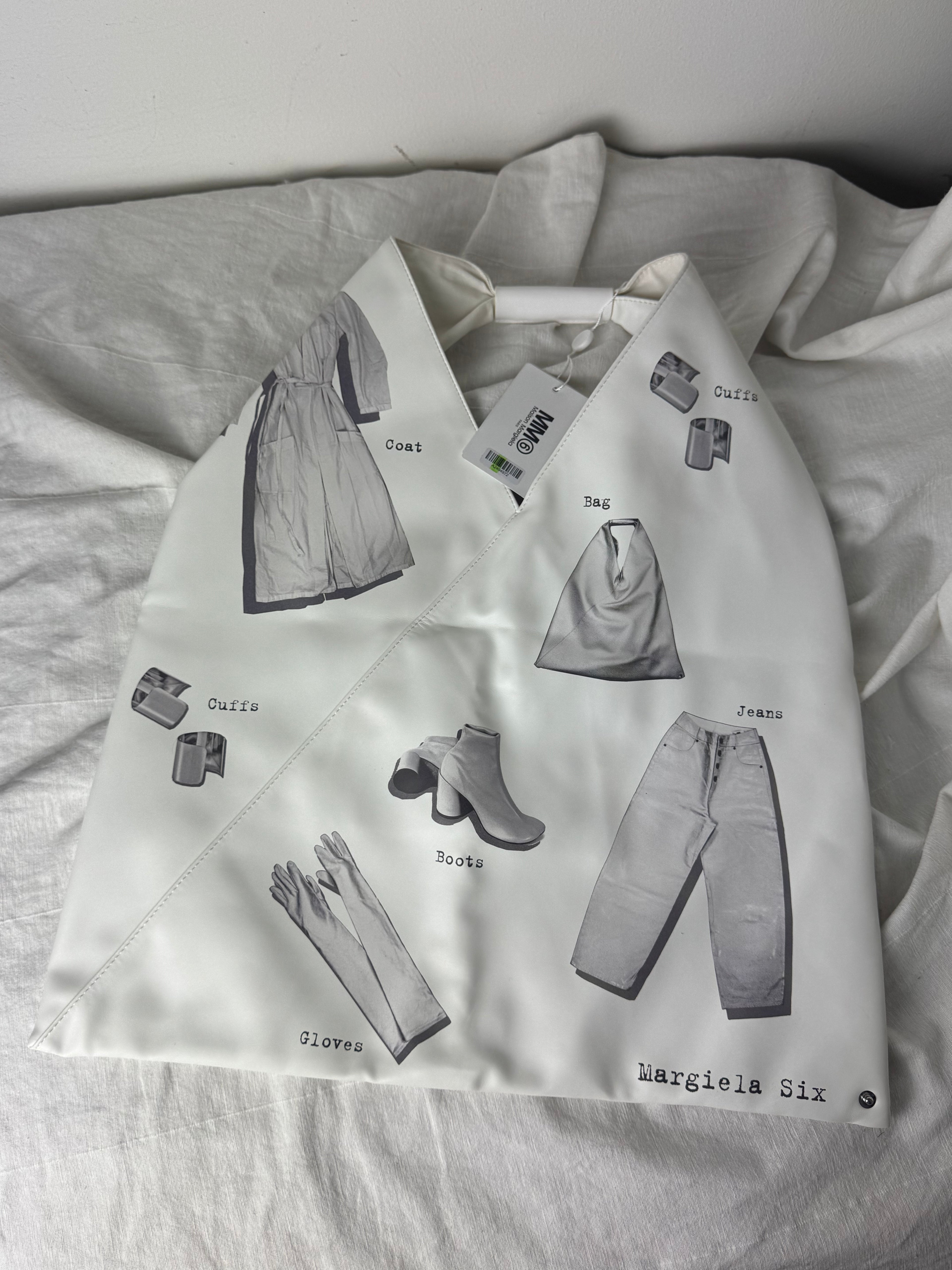 MM6 Japanese Classic Handbag Sketches White