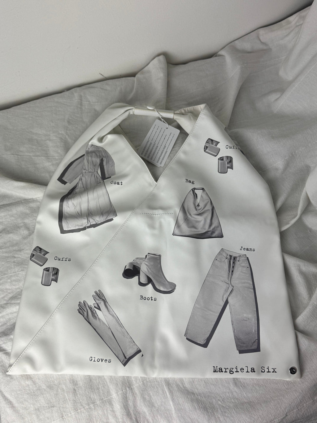 MM6 Japanese Classic Handbag Sketches White