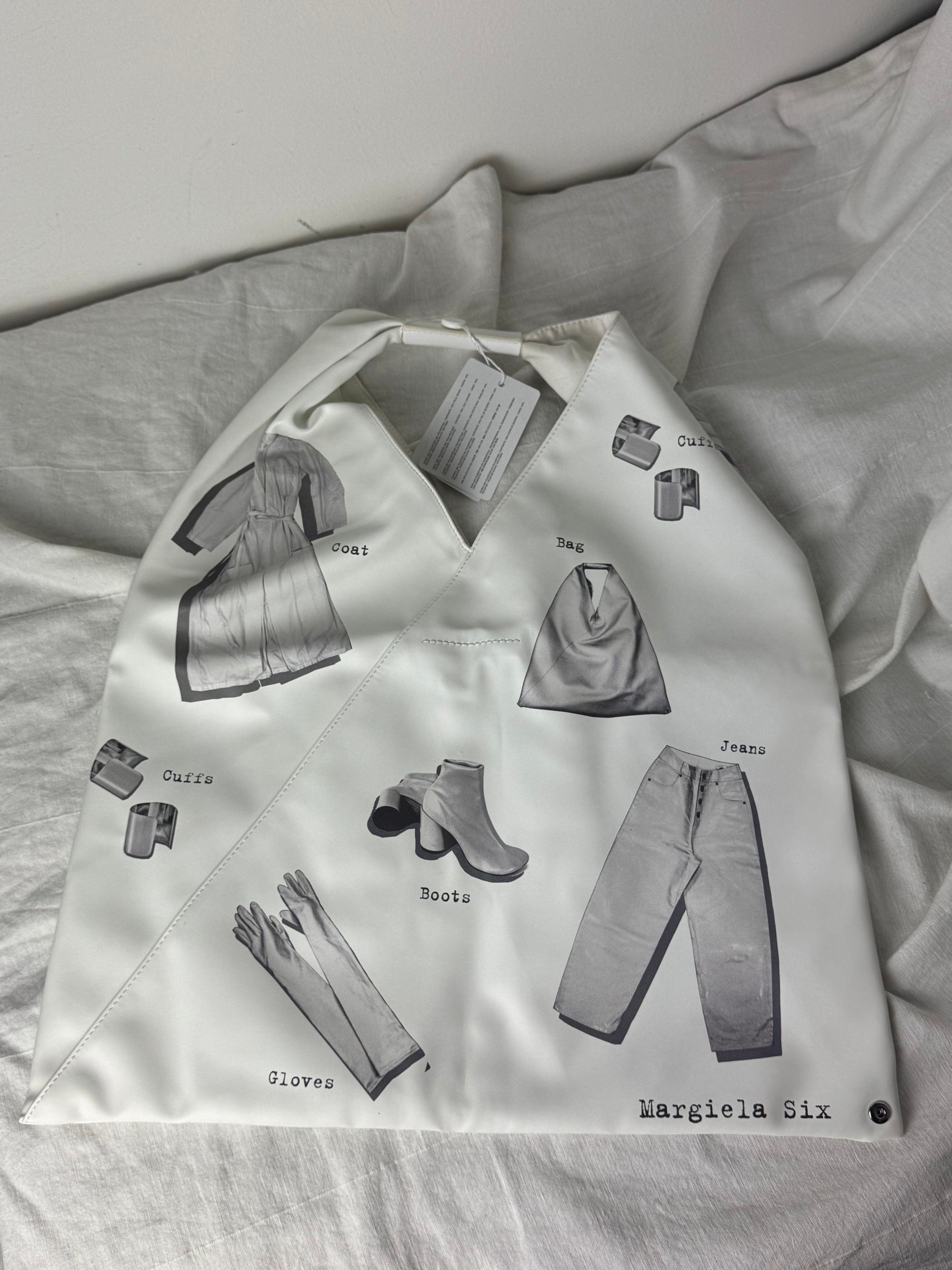MM6 Japanese Classic Handbag Sketches White