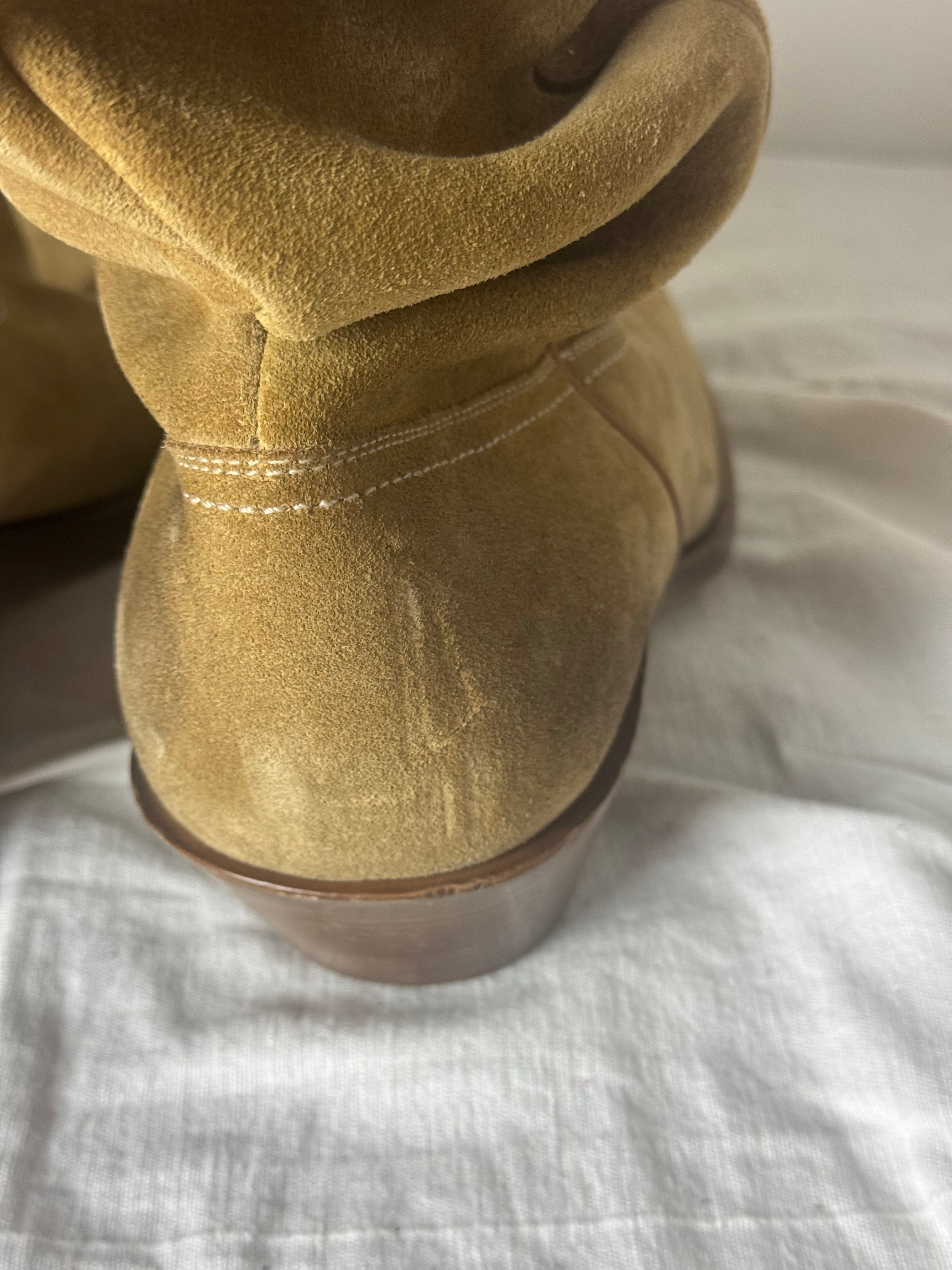 Tabi Texan Ankle Boots Suede Beige