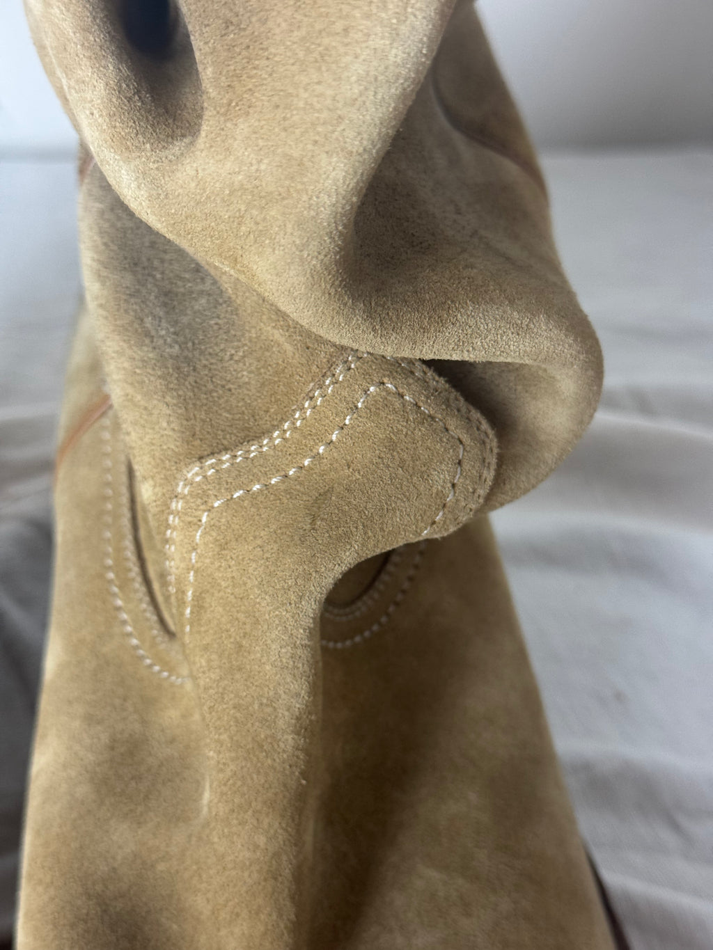 Tabi Texan Ankle Boots Suede Beige