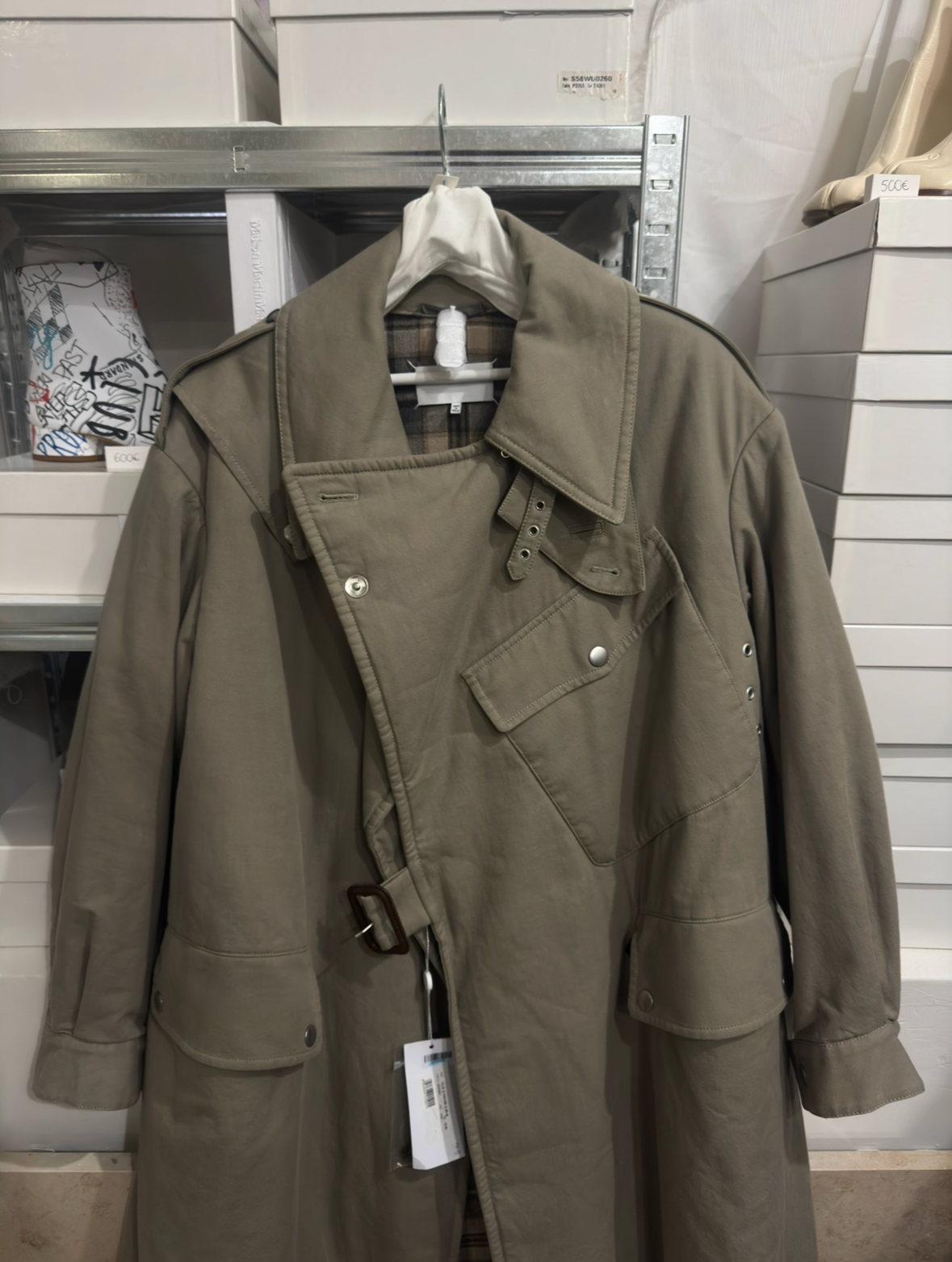 SS2021 Runway Reversible Deconstructed Military Trench Olive Green