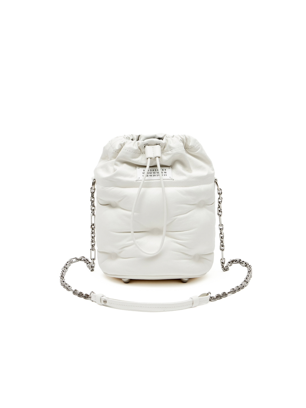 Glam Slam Mini Bucket Crossbody Bag White