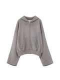 MM6 Cropped Boxy Fit Painted Hoodie Grey