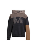 MM6 Panelled Asymetric Hoodie Black / Brown