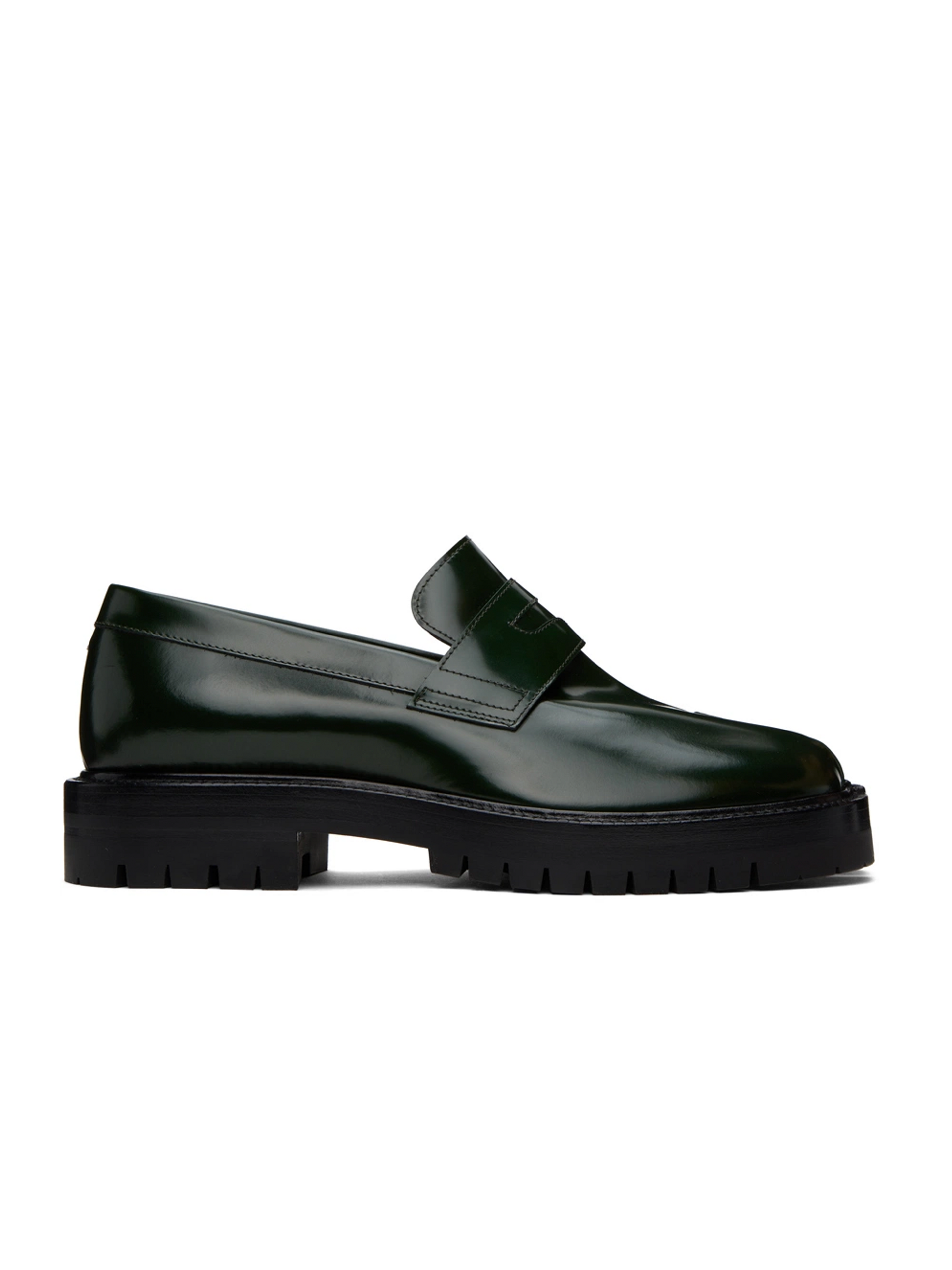 Tabi Platform Loafers Green / Black