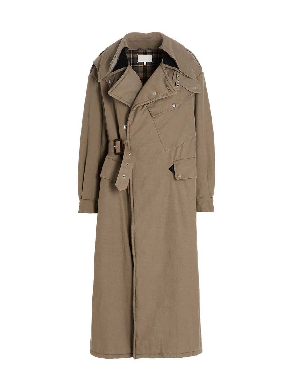 SS2021 Runway Reversible Deconstructed Military Trench Olive Green
